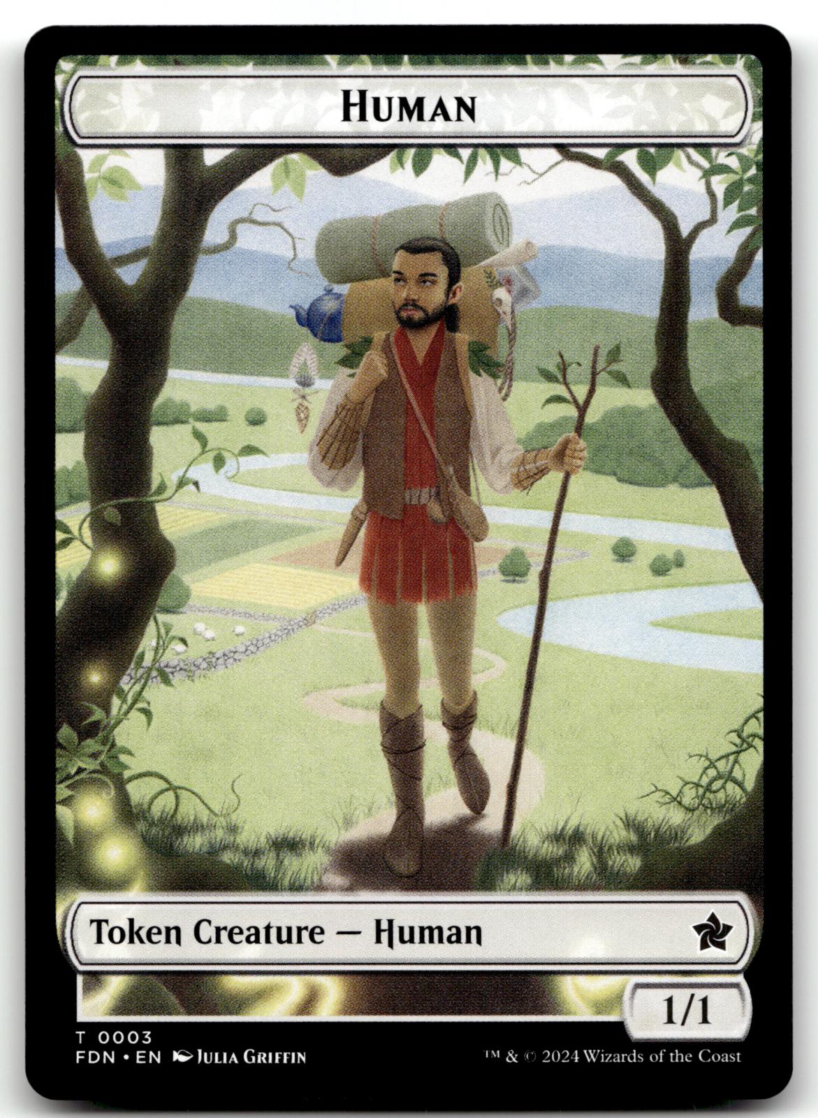 Human Token 2 Token Wilds of Eldraine Magic: The Gathering Near Mint
