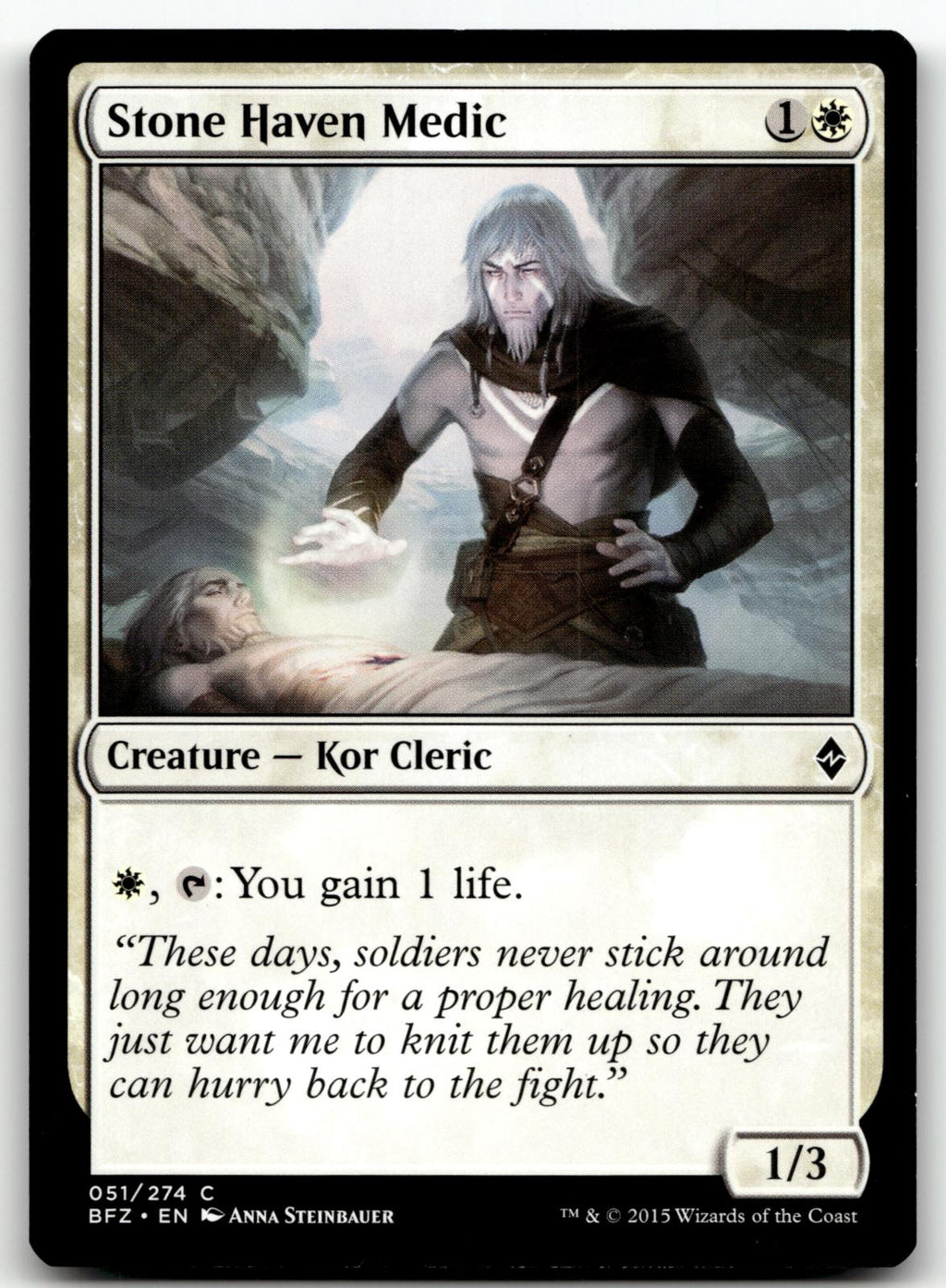 Stone Haven Medic 51 Common Battle for Zendikar Magic: The Gathering Near Mint