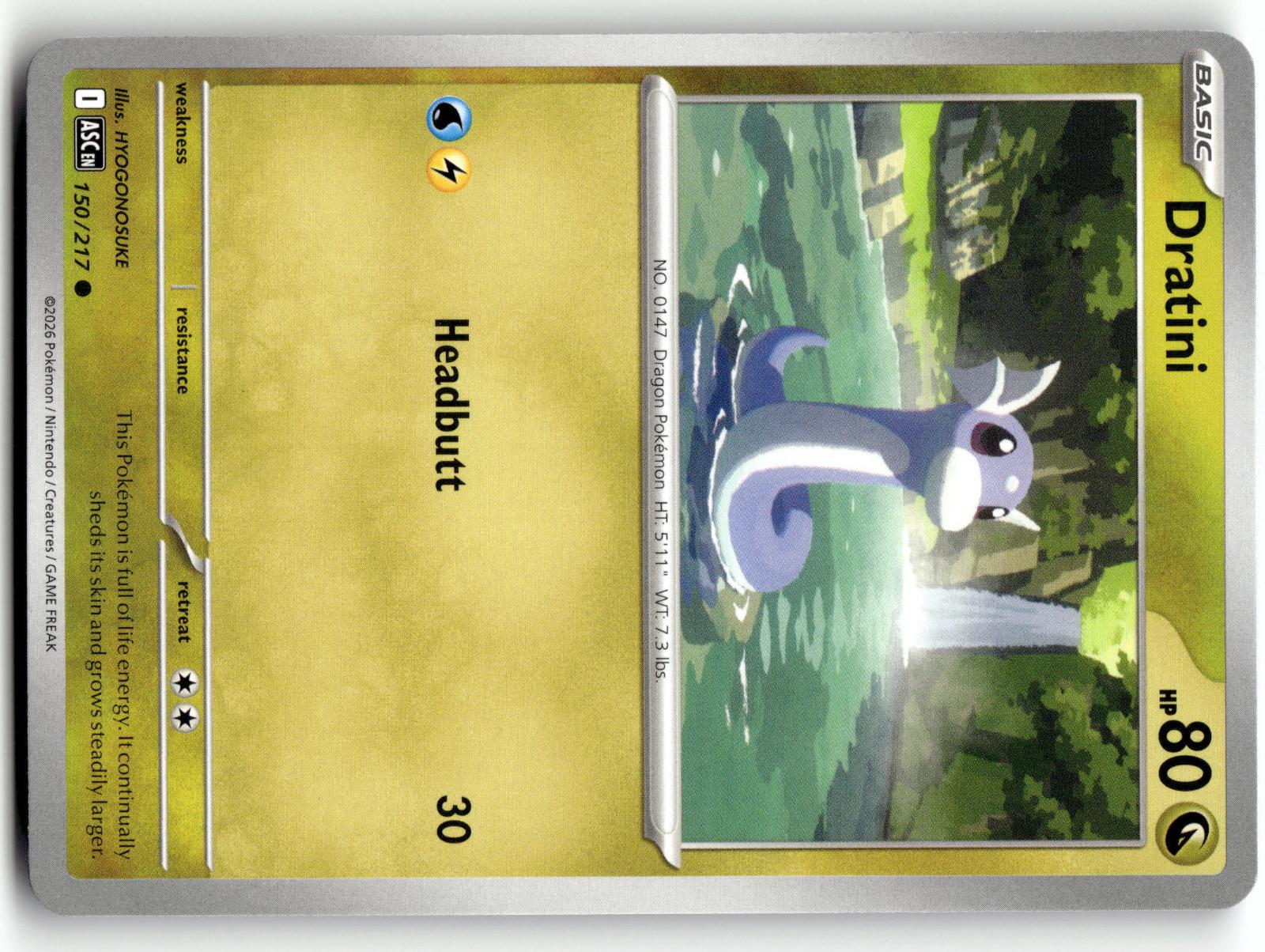 Dratini 150/217 Common Ascended Heroes Pokemon Near Mint
