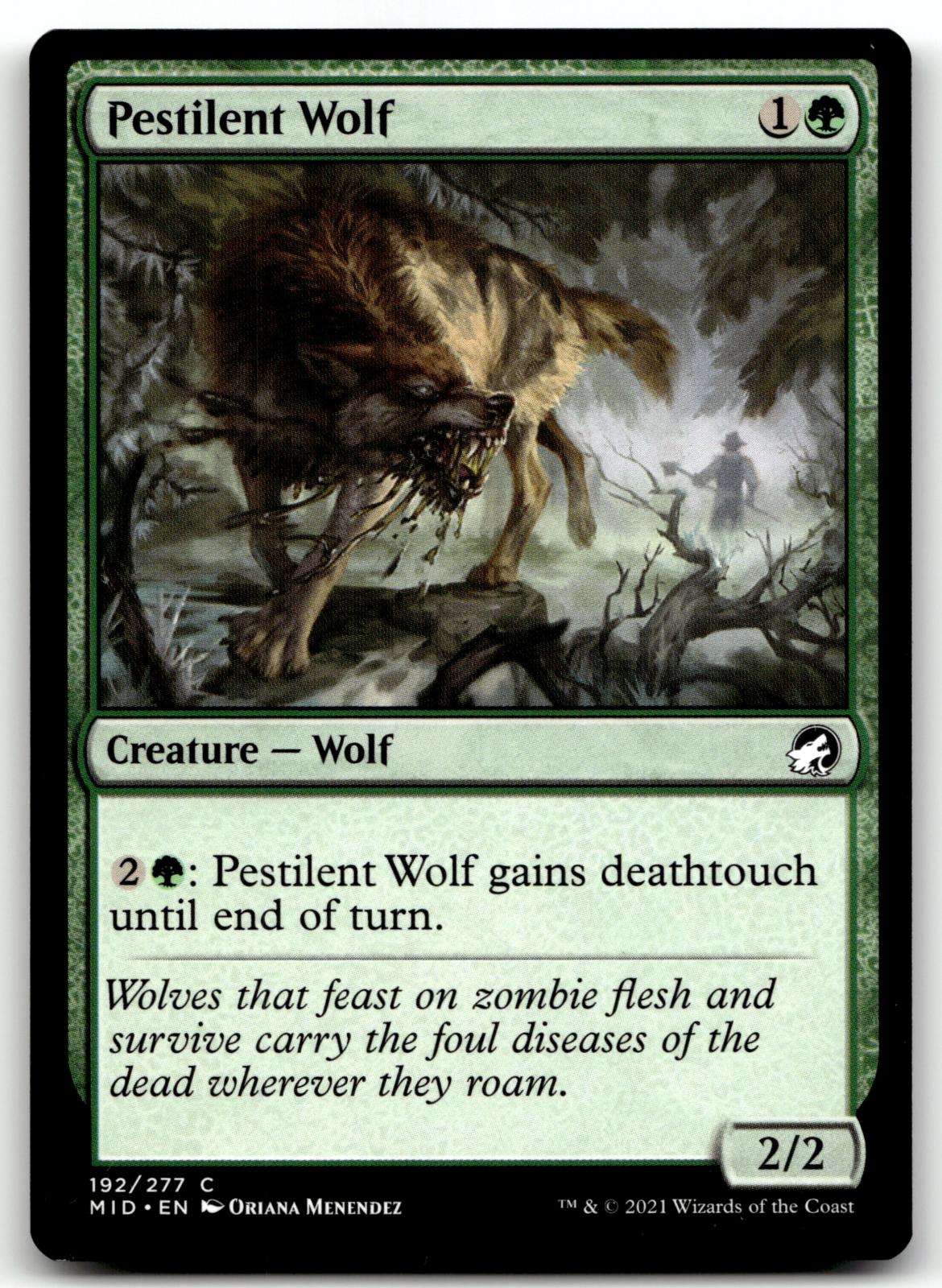 Pestilent Wolf 192 Common Innistrad: Midnight Hunt Magic: The Gathering NM