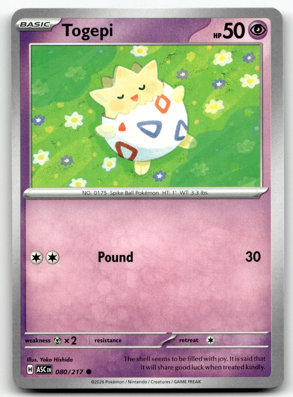 Togepi 080/217 Common Ascended Heroes Pokemon Near Mint