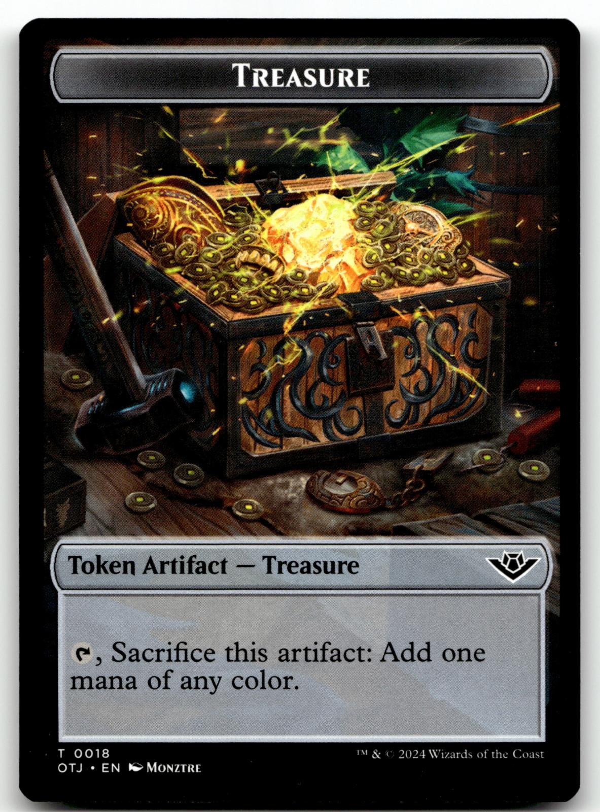 Treasure Token 18 Token Outlaws of Thunder Junction Magic: The Gathering NM