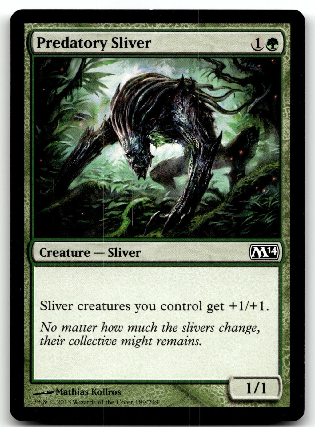 Predatory Sliver 189 Common Magic 2014 (M14) Magic: The Gathering Near Mint