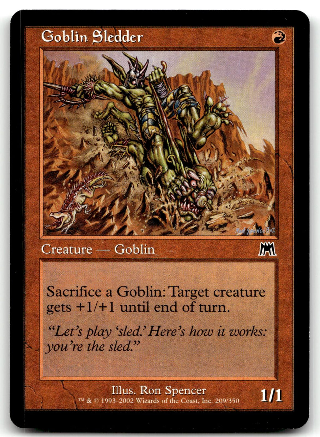 Goblin Sledder 209 Common Onslaught Magic: The Gathering Near Mint