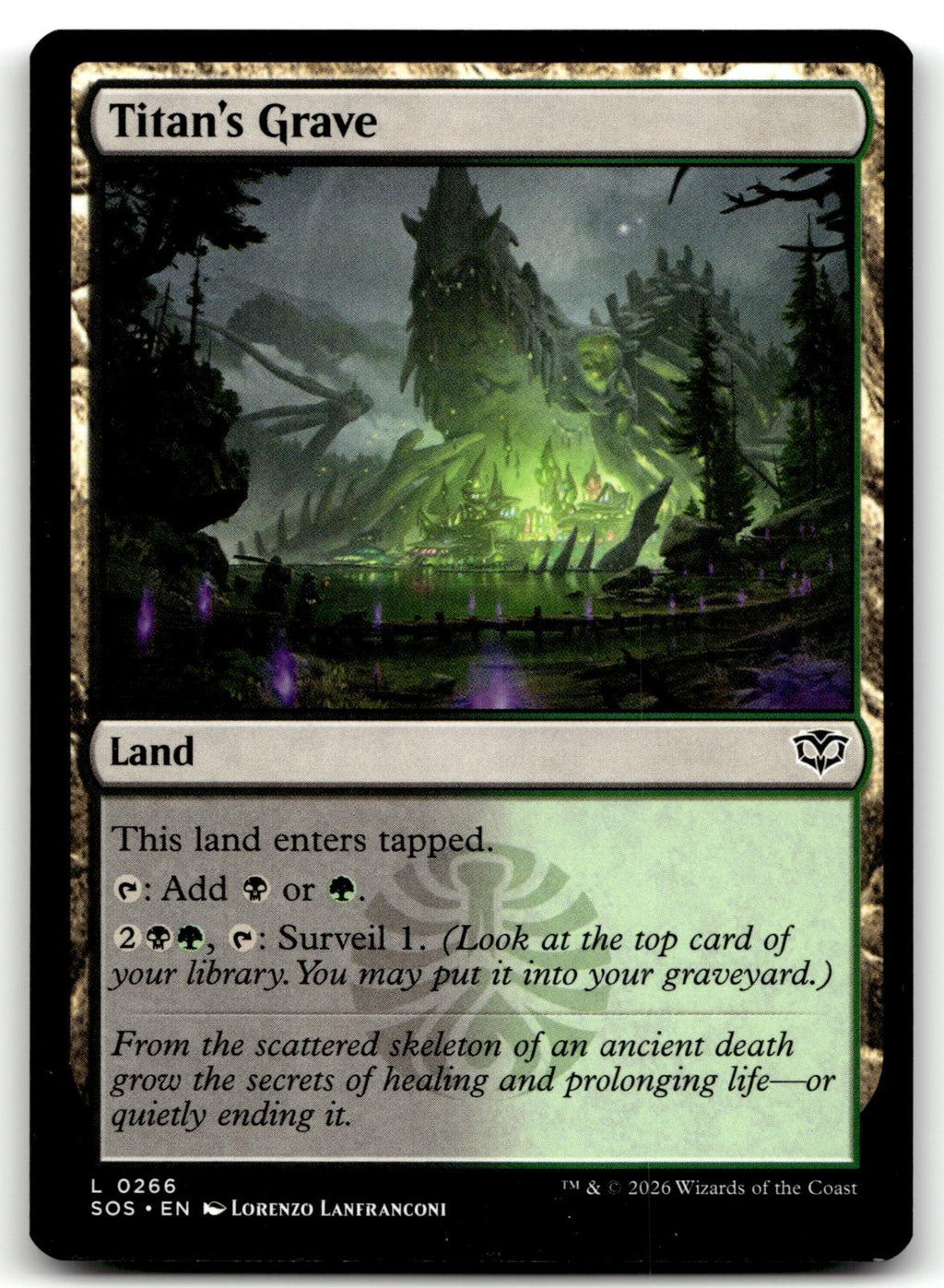 Titan's Grave 266 Land Secrets of Strixhaven Magic: The Gathering Near Mint
