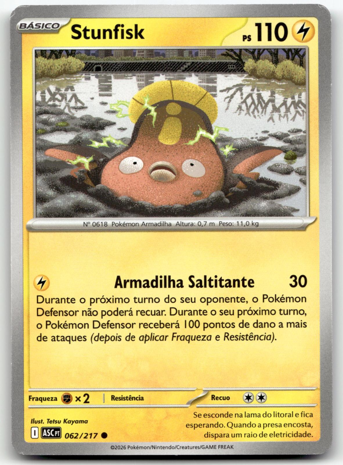 Stunfisk 062/217 Common Ascended Heroes Pokemon Near Mint