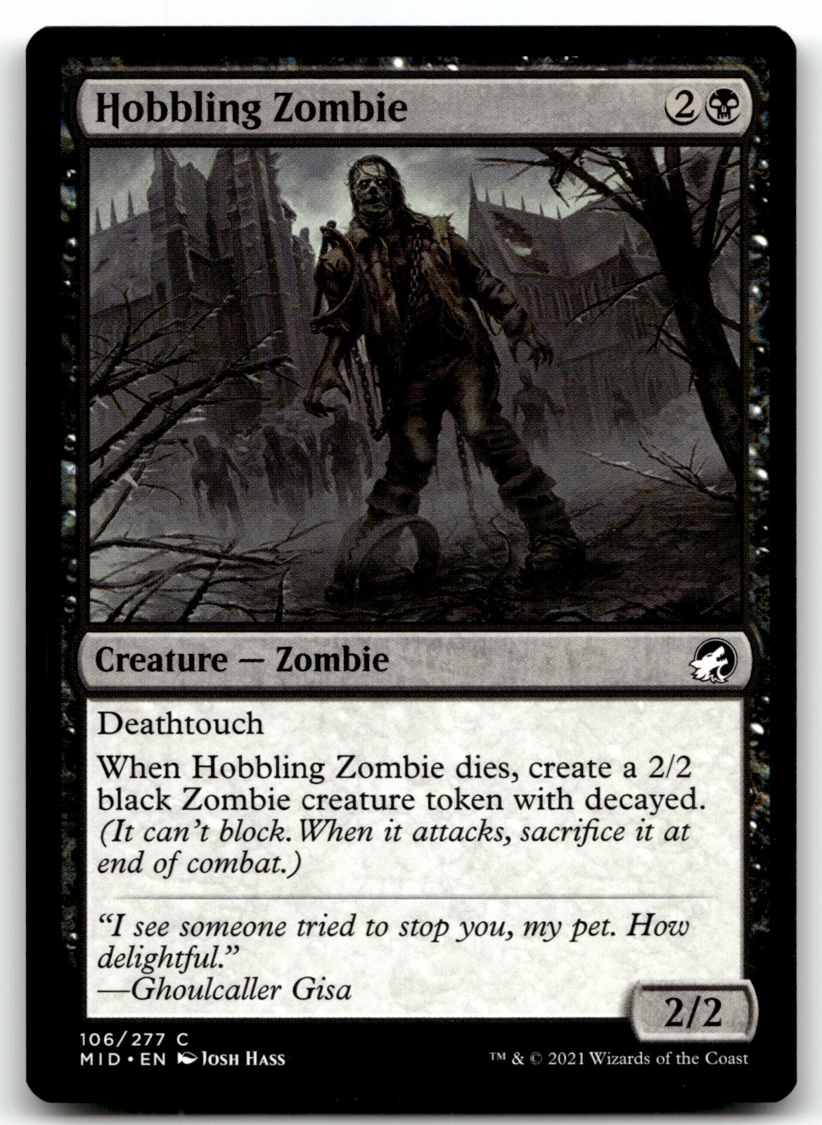 Hobbling Zombie 106 Common Innistrad: Midnight Hunt Magic: The Gathering NM