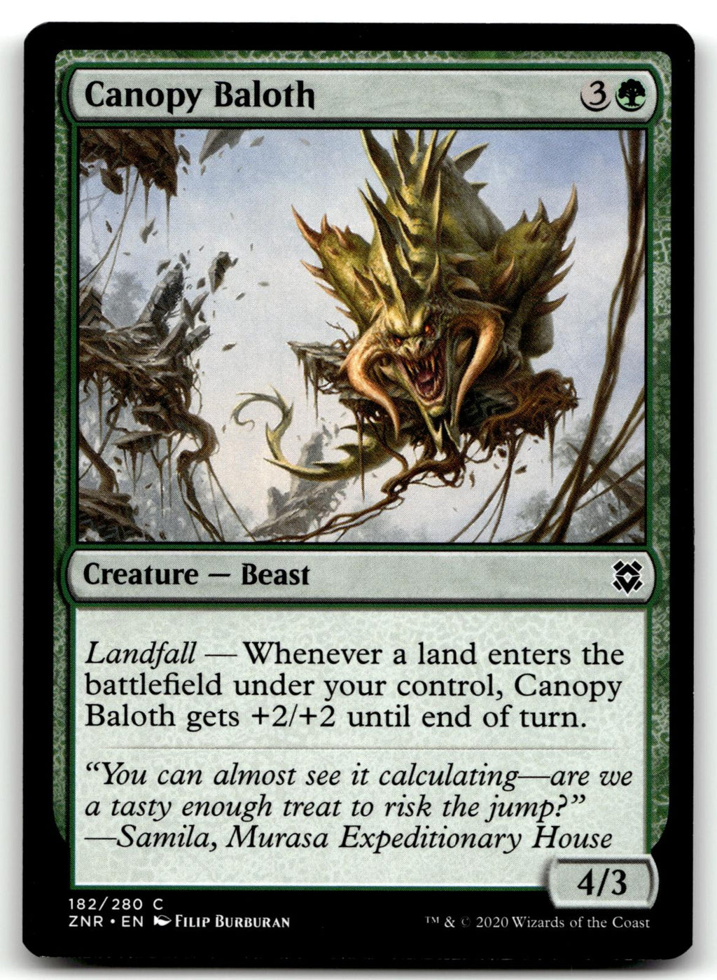 Canopy Baloth 182 Common Zendikar Rising Magic: The Gathering Near Mint