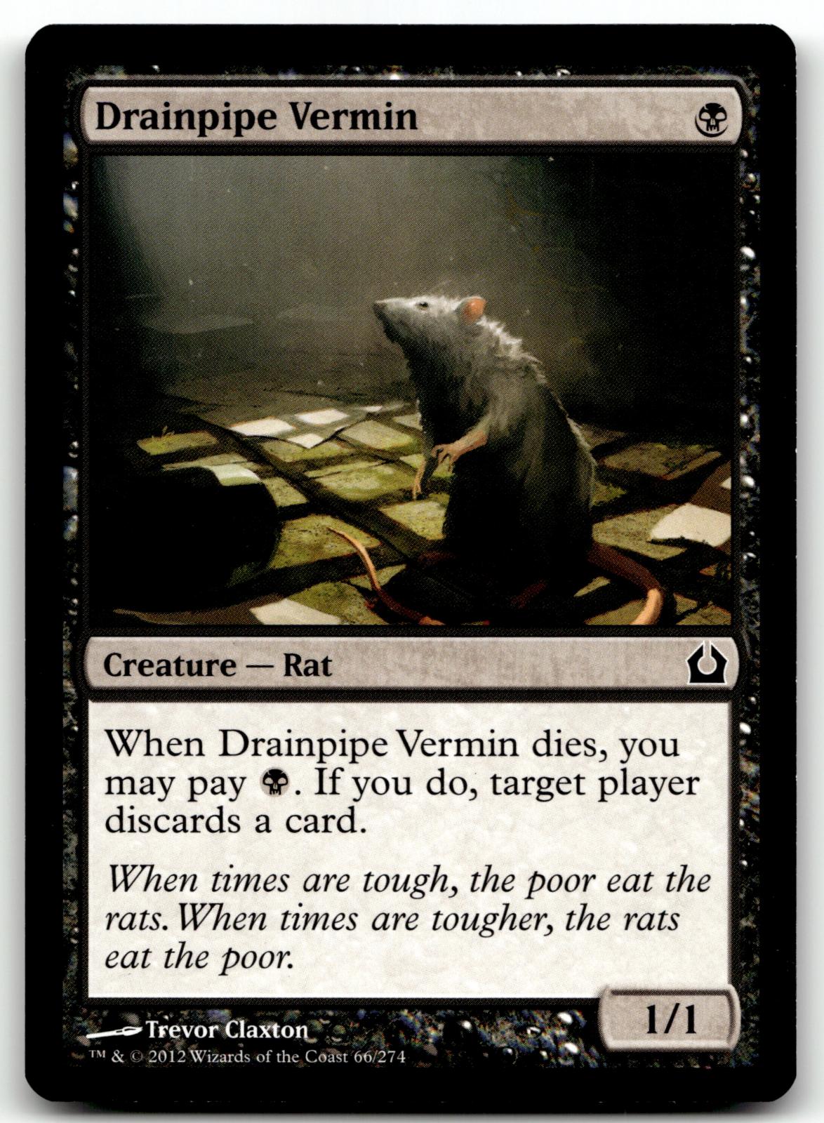 Drainpipe Vermin 66 Common Return to Ravnica Magic: The Gathering Near Mint