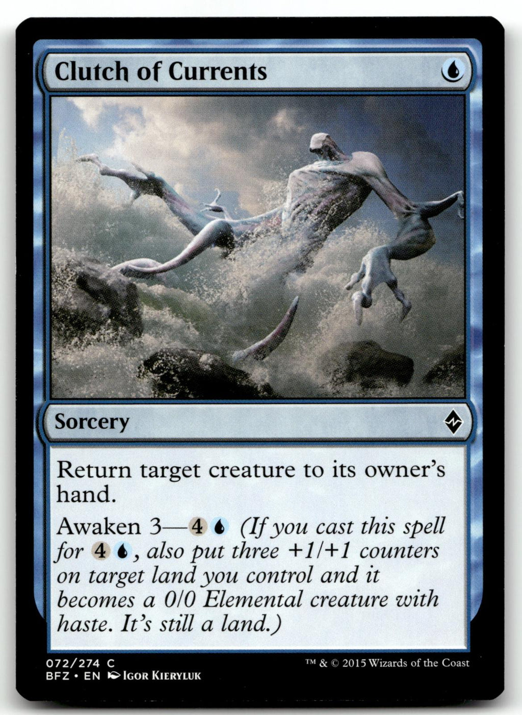 Clutch of Currents 72 Common Battle for Zendikar Magic: The Gathering Near Mint