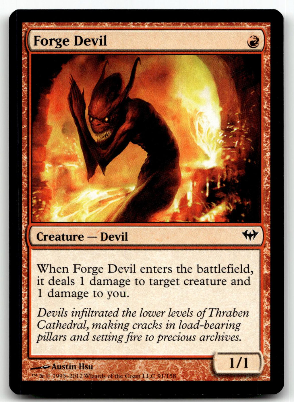 Forge Devil 91 Common Dark Ascension Magic: The Gathering Near Mint