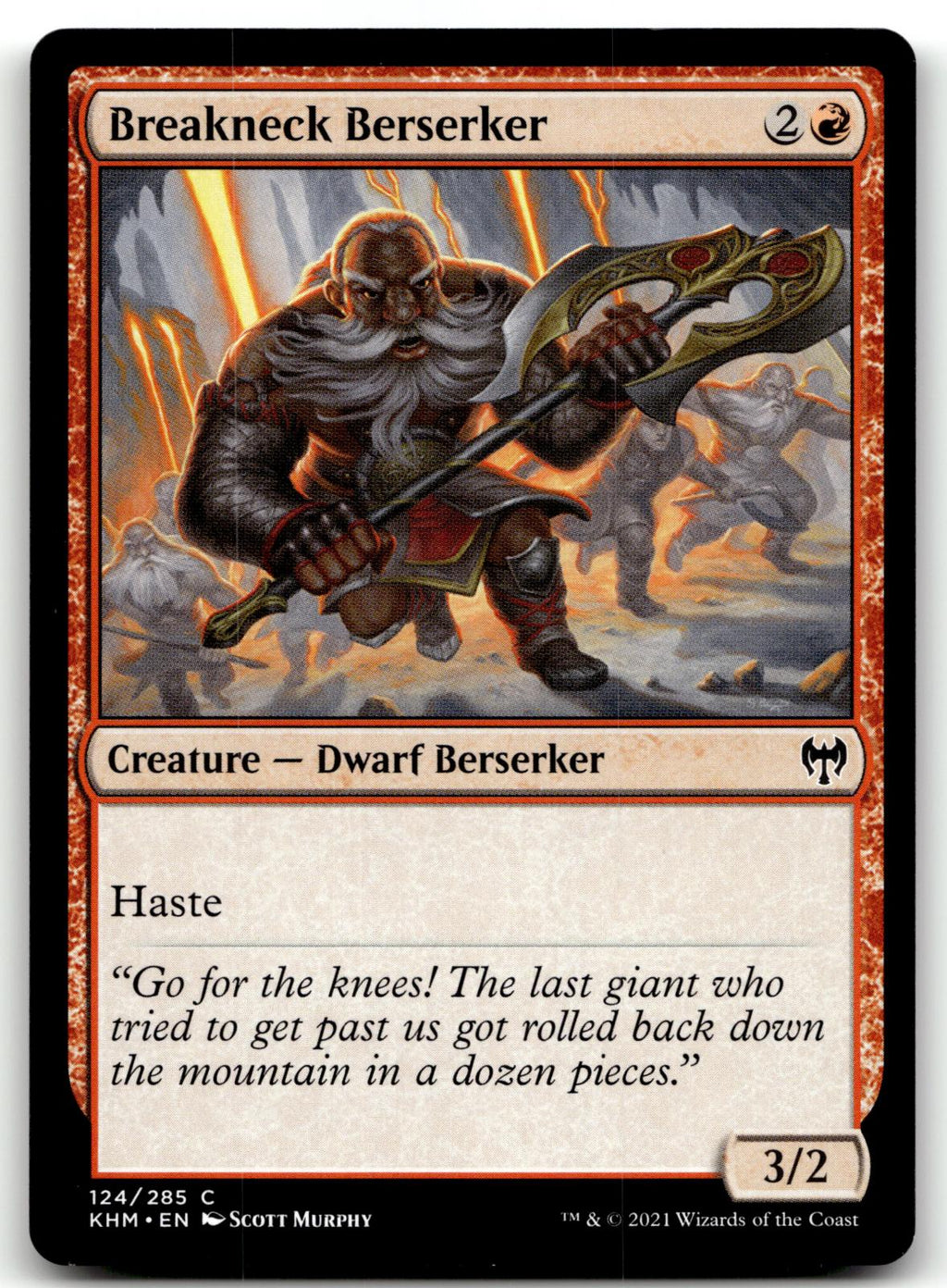 Breakneck Berserker 124 Common Kaldheim Magic: The Gathering Near Mint