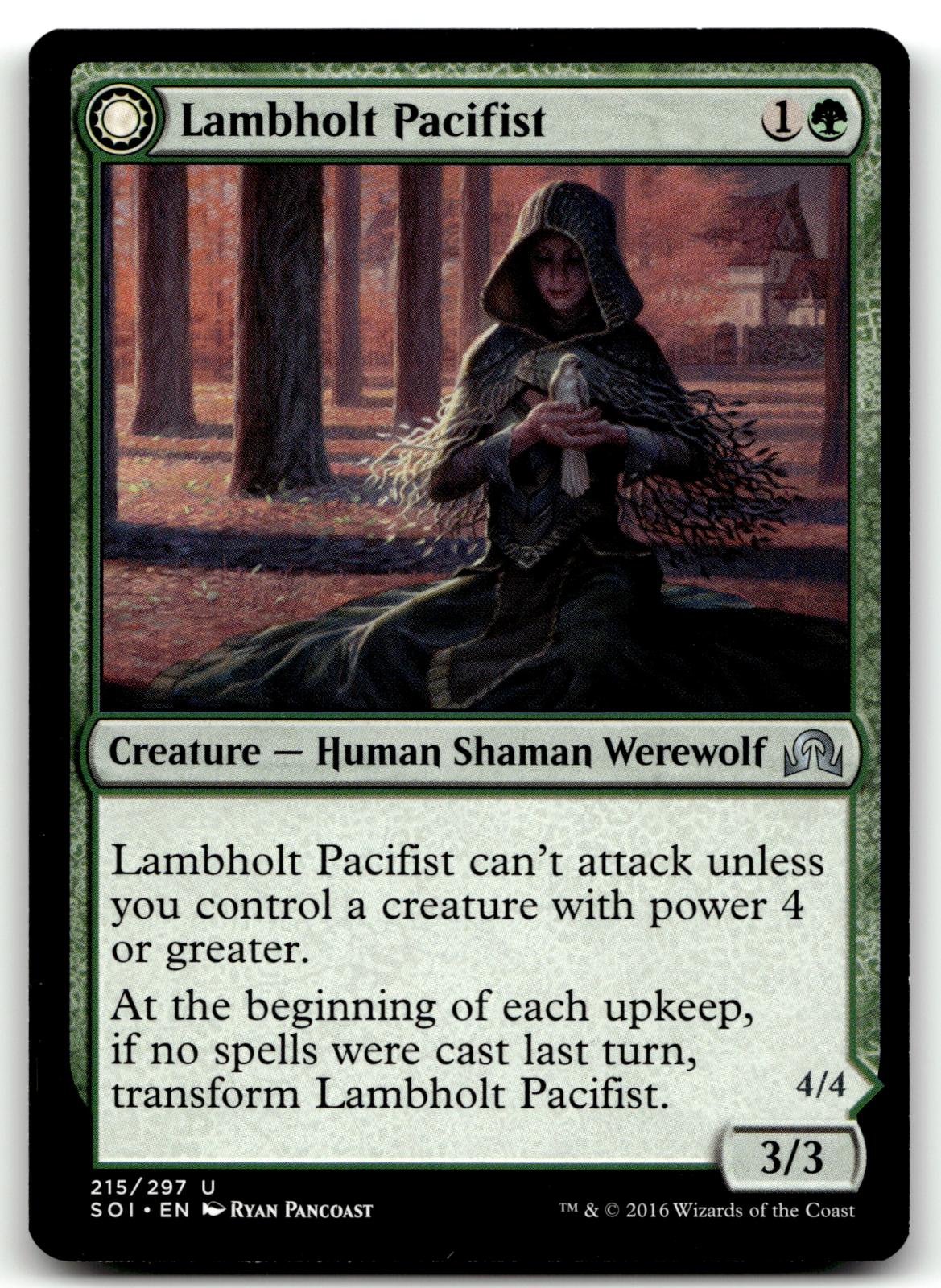 Lambholt Pacifist 215 Uncommon Shadows over Innistrad Magic: The Gathering NM
