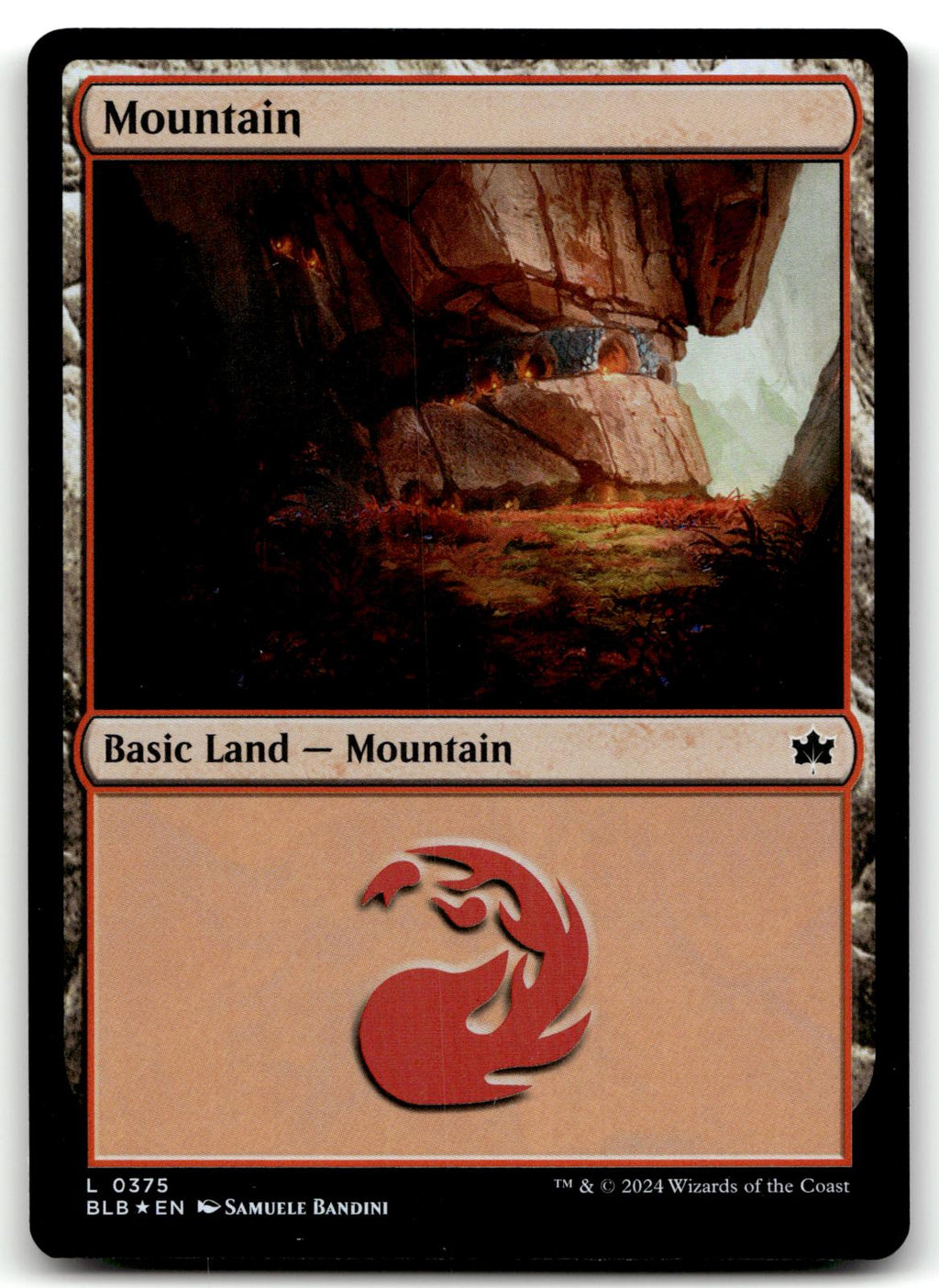 Mountain (0375) 375 Land Bloomburrow Magic: The Gathering Foil Near Mint