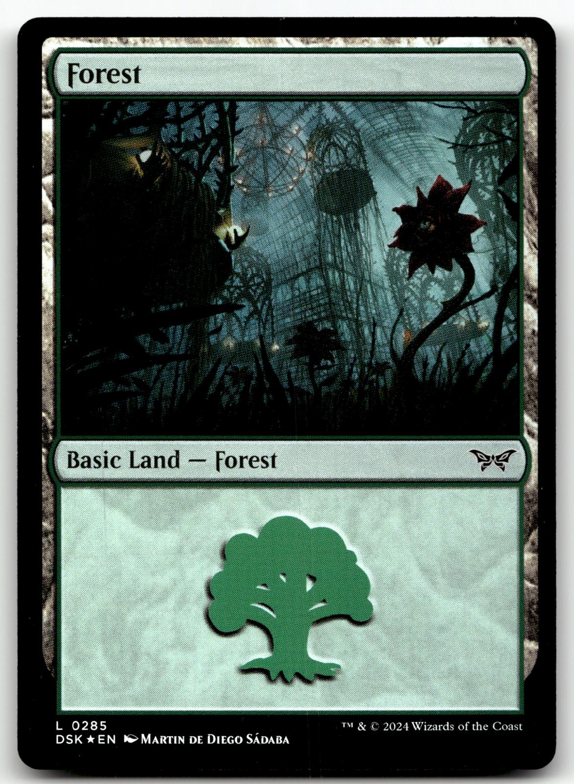 Forest (0285) 285 Land Duskmourn: House of Horror Magic: The Gathering Foil NM