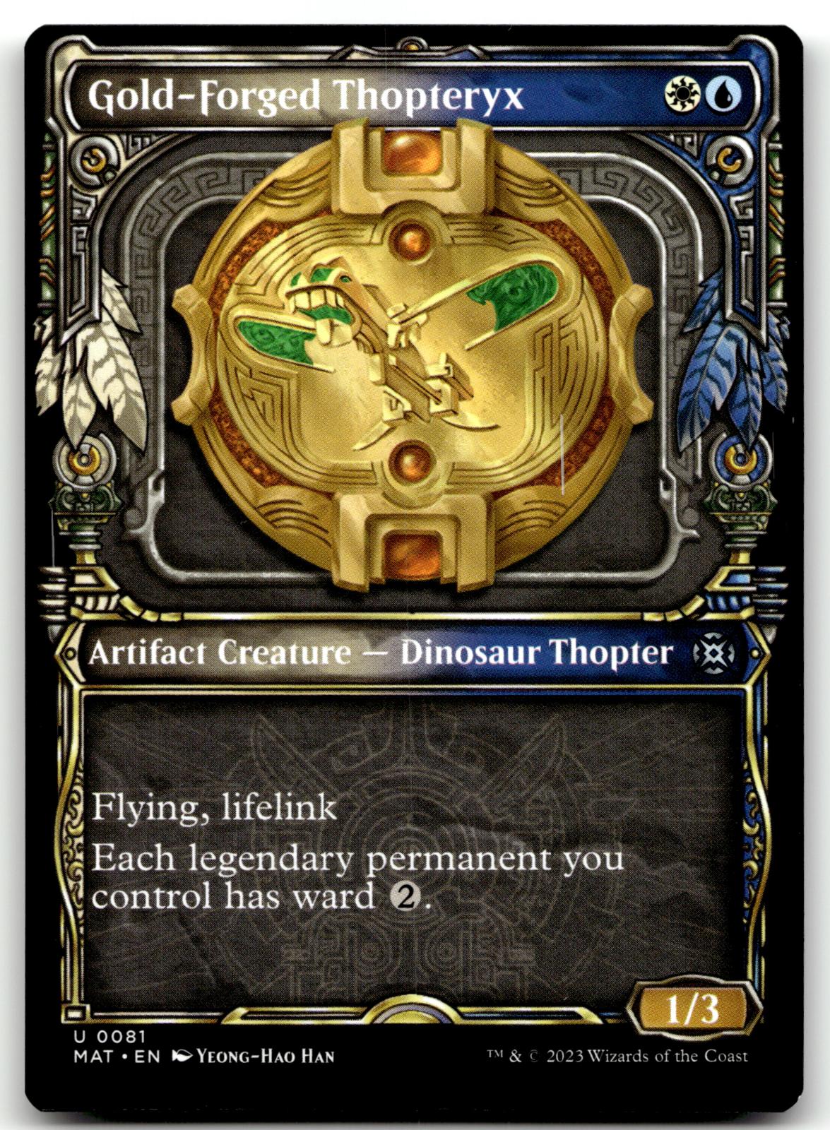 Gold-Forged Thopteryx (Showcase) 81 March of the Machine: The Aftermath Magic: The Gathering NM