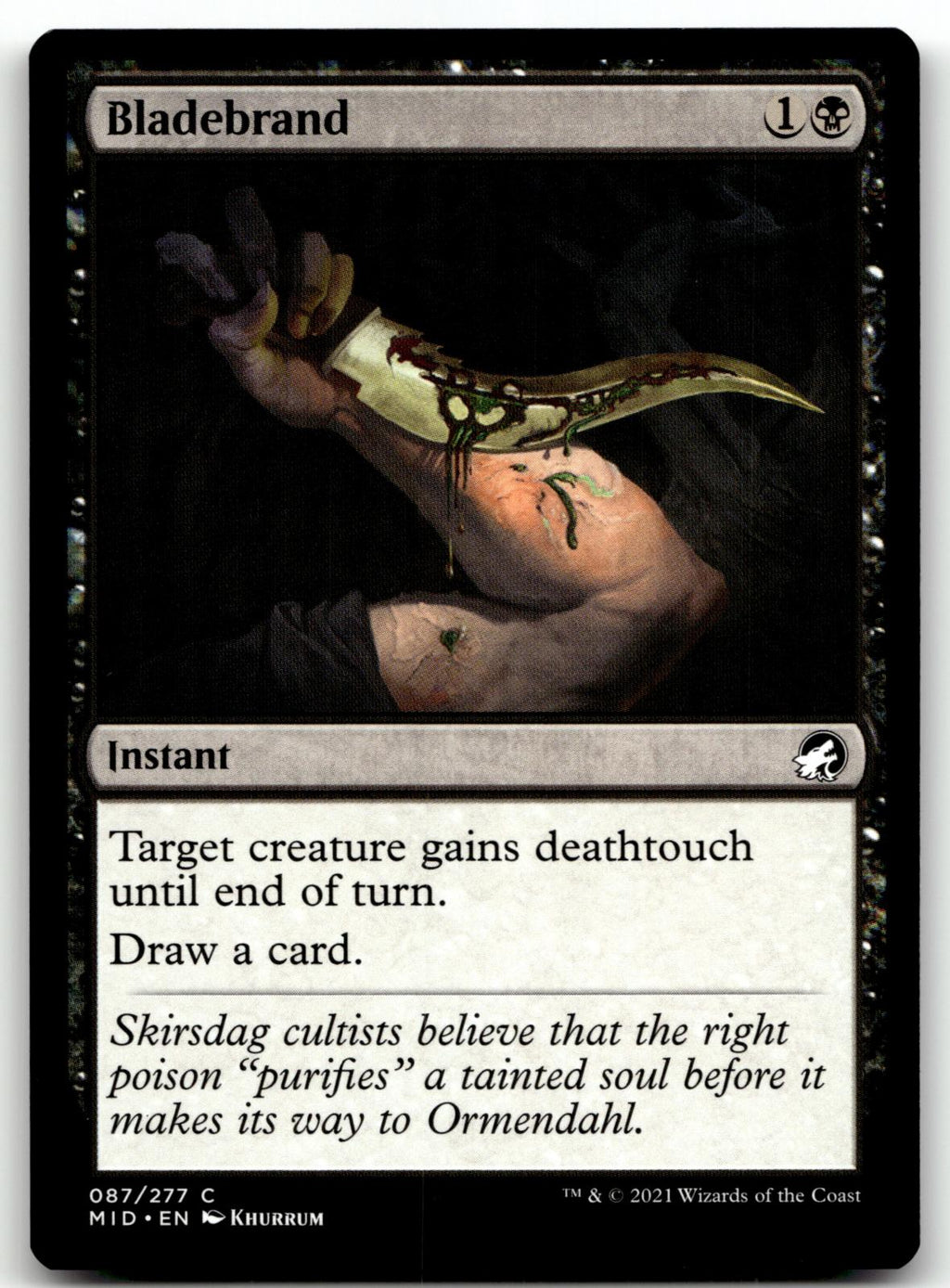 Bladebrand 87 Common Innistrad: Midnight Hunt Magic: The Gathering Near Mint