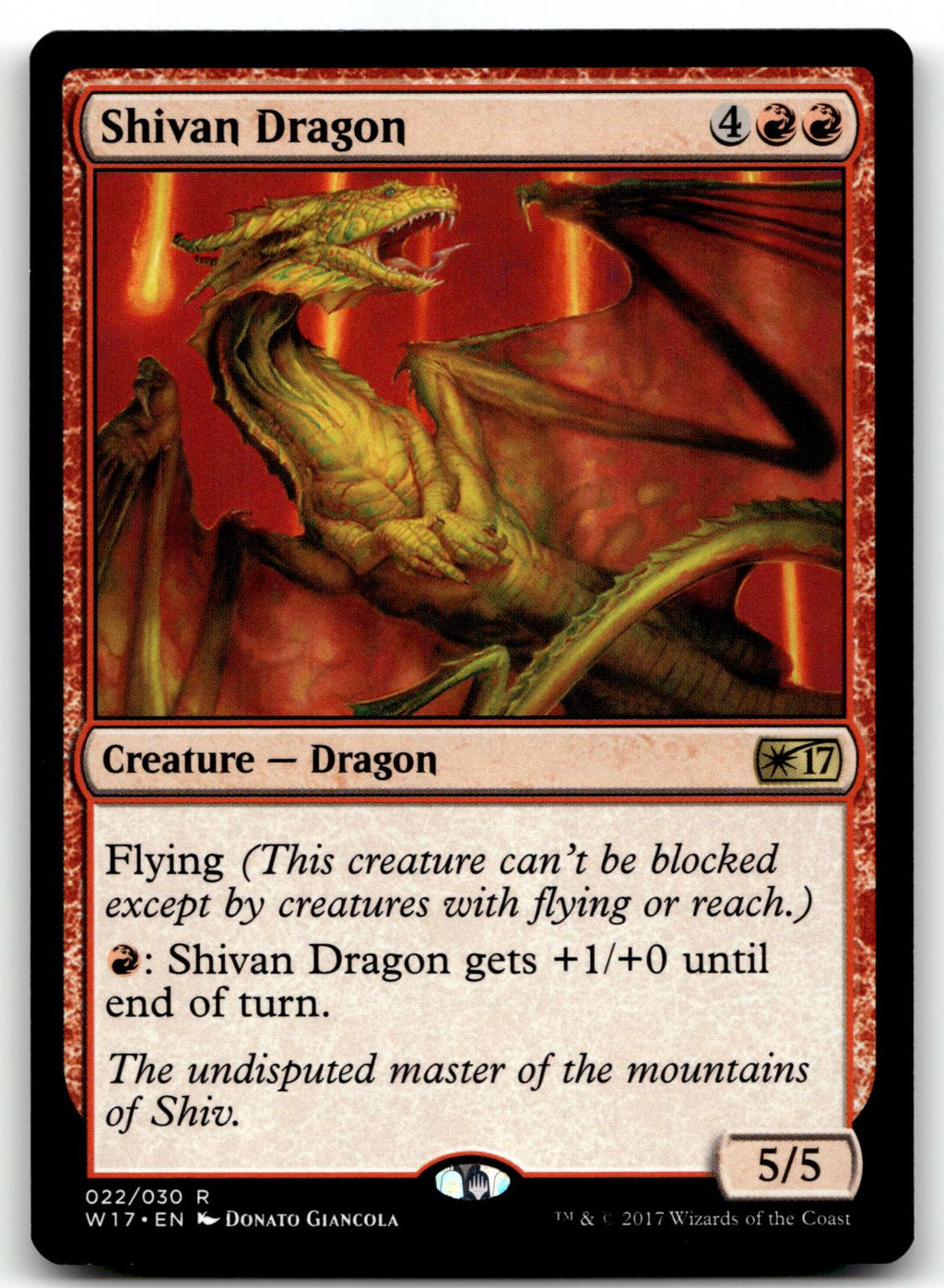 Shivan Dragon 22 Rare Welcome Deck 2017 Magic: The Gathering Near Mint