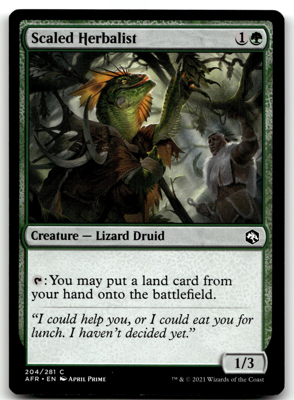 Scaled Herbalist 204 Adventures in the Forgotten Realms Magic: The Gathering NM