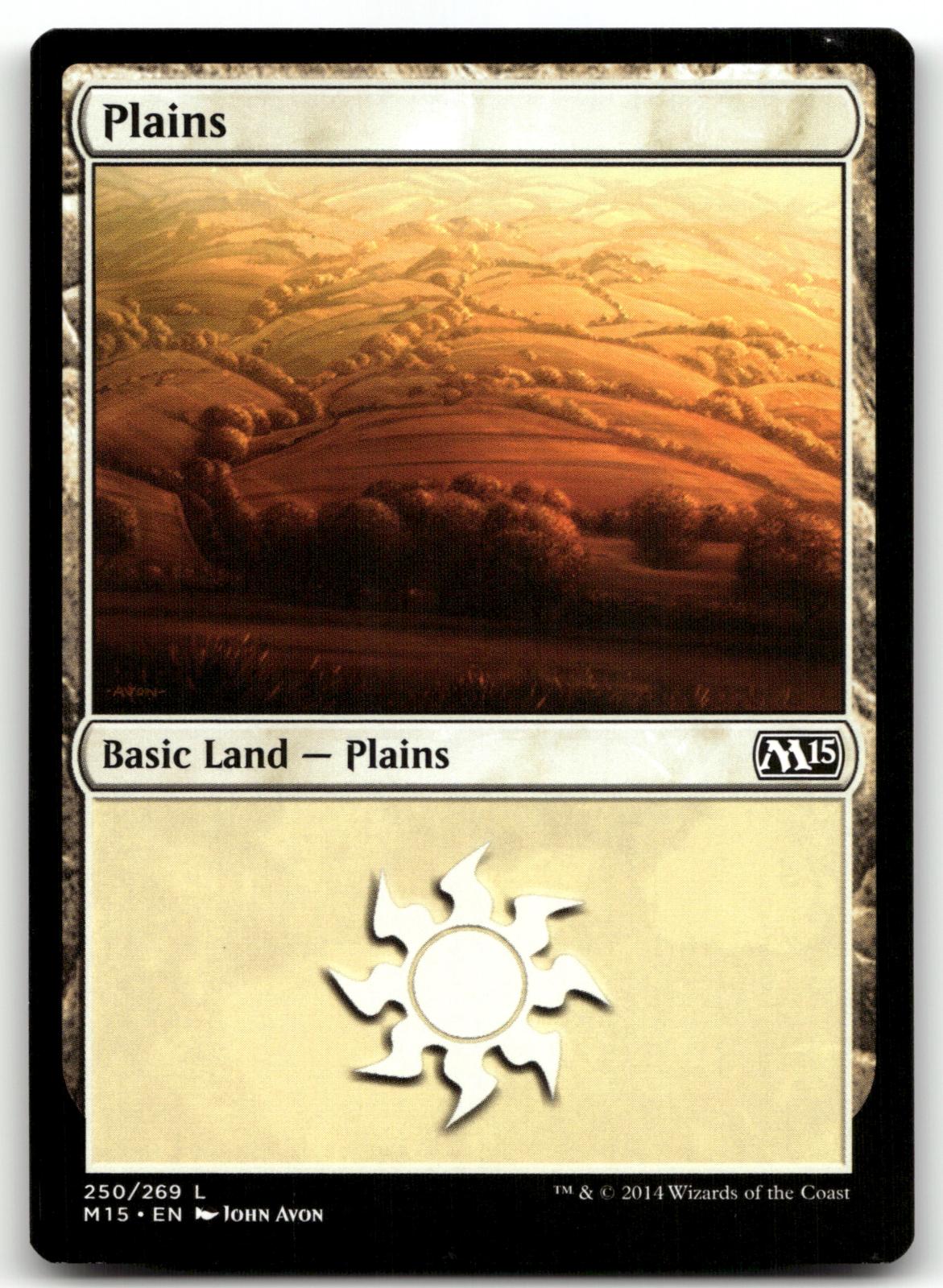 Plains (250) 250 Land Magic 2015 (M15) Magic: The Gathering Near Mint