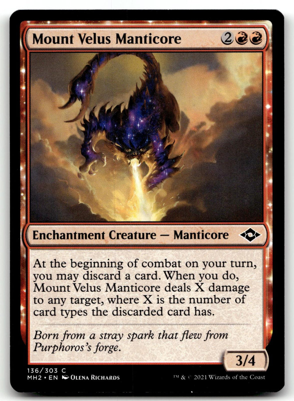 Mount Velus Manticore 136 Common Modern Horizons 2 Magic: The Gathering NM