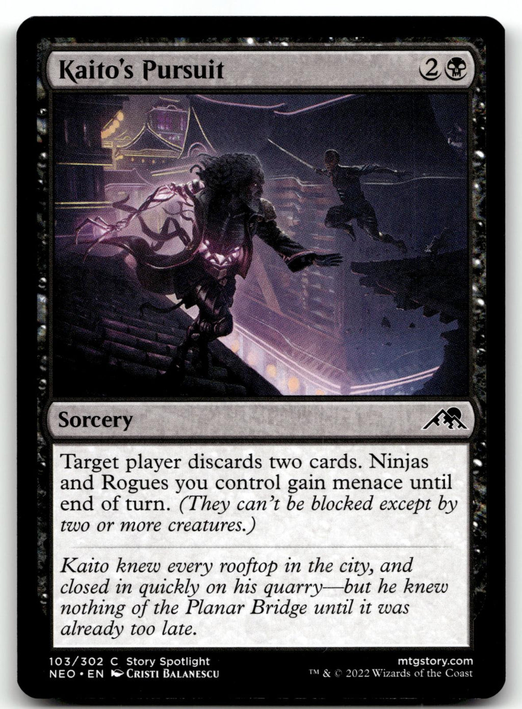Kaito's Pursuit 103 Common Kamigawa: Neon Dynasty Magic: The Gathering Near Mint
