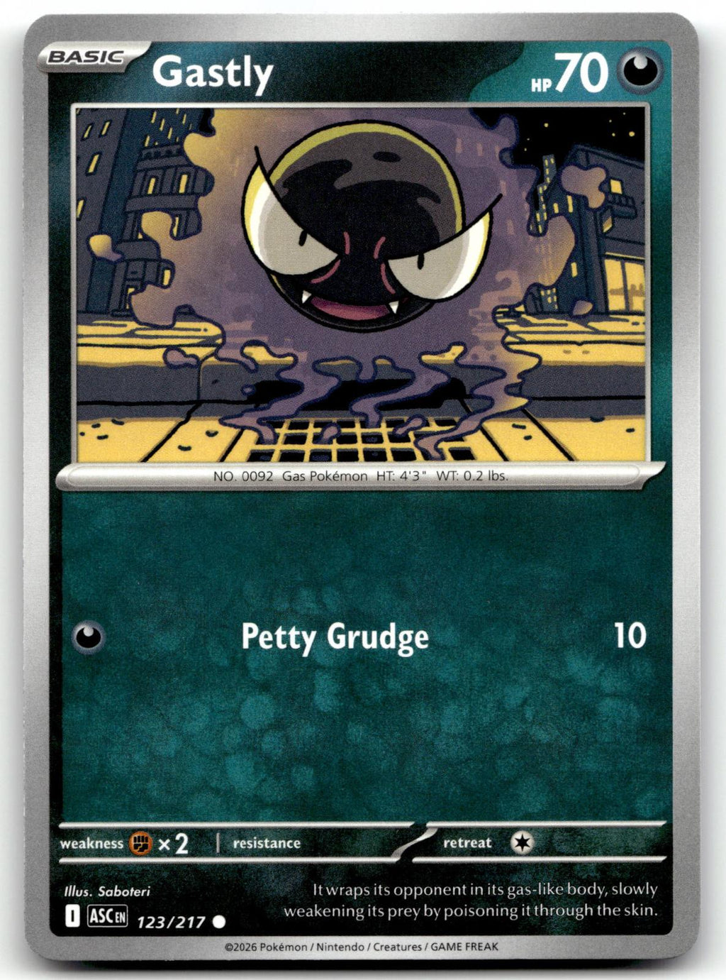 Gastly 123/217 Common Ascended Heroes Pokemon Near Mint