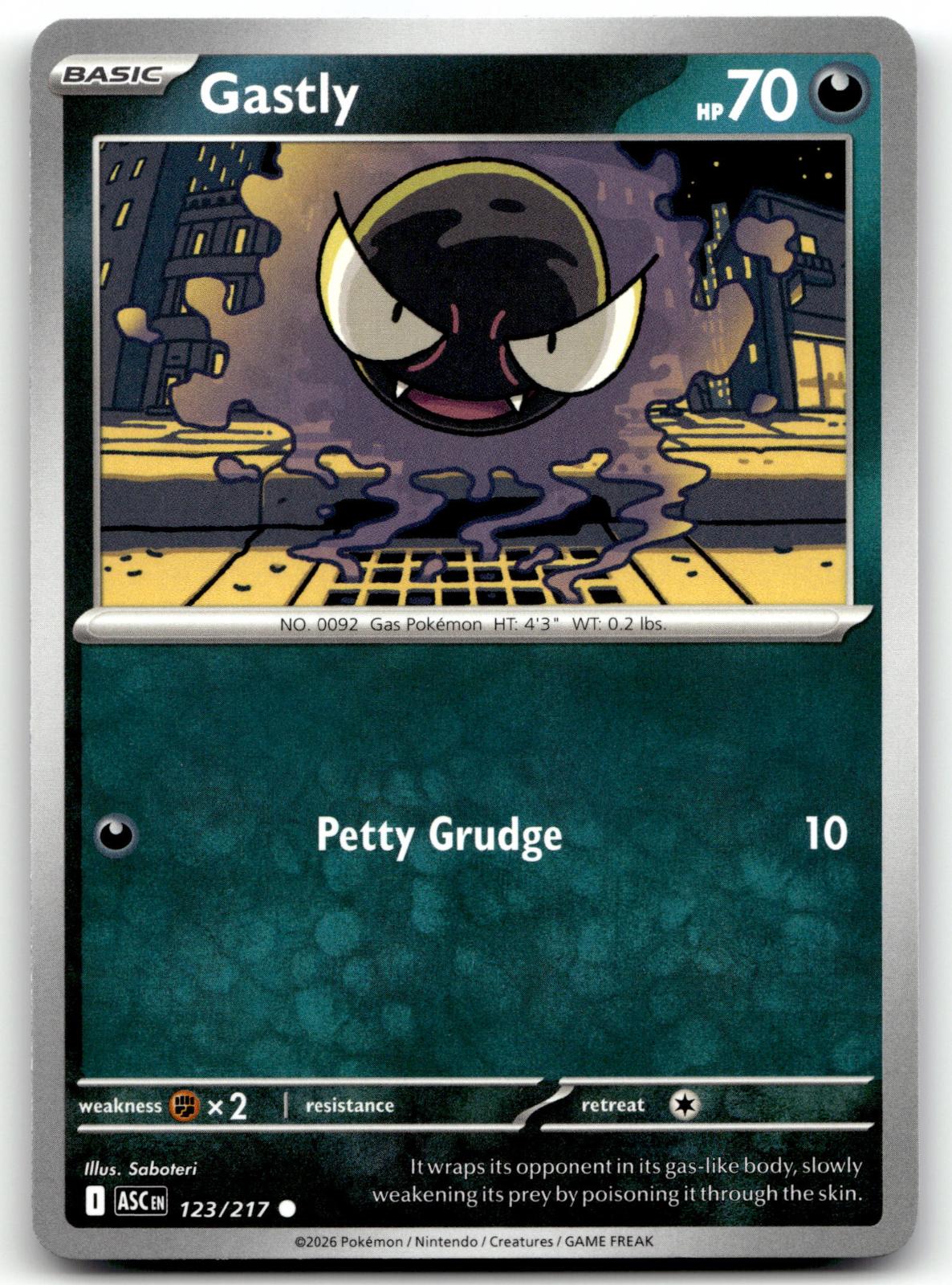 Gastly 123/217 Common Ascended Heroes Pokemon Near Mint