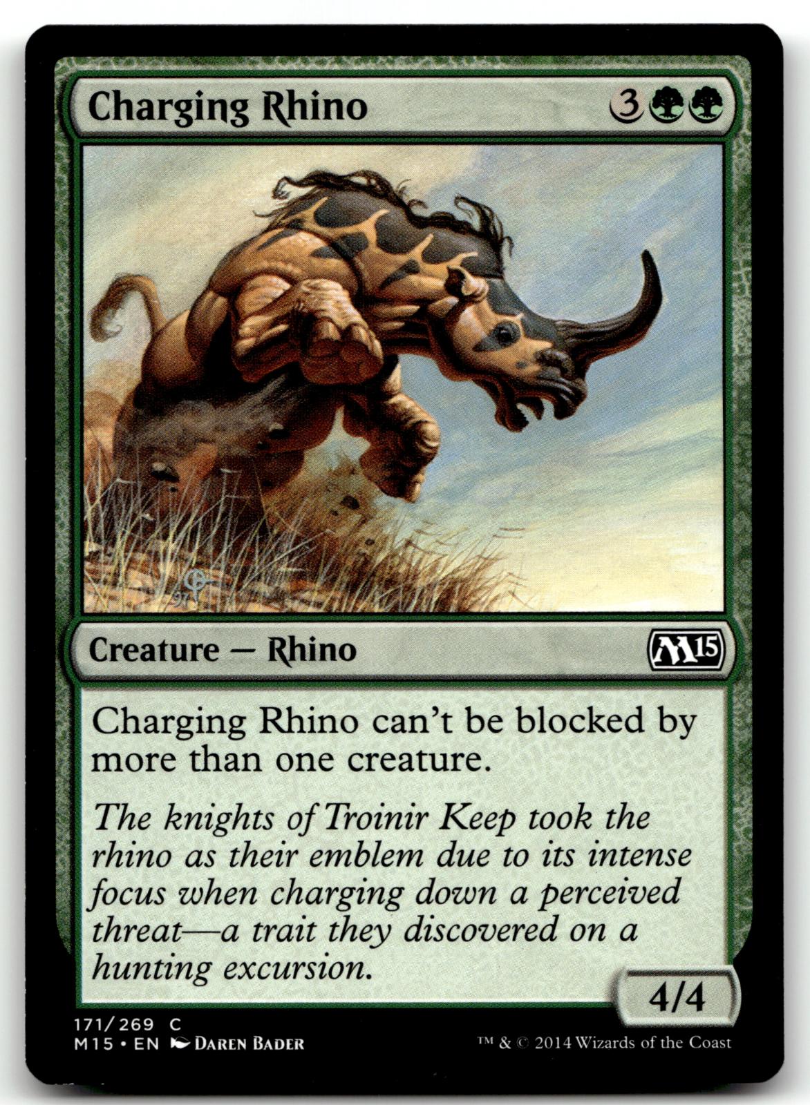 Charging Rhino 171 Common Magic 2015 (M15) Magic: The Gathering Near Mint