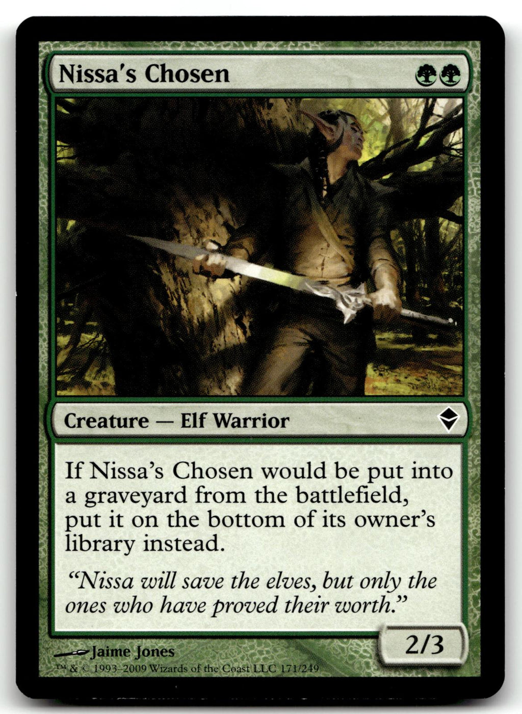 Nissa's Chosen 171 Common Zendikar Magic: The Gathering Near Mint