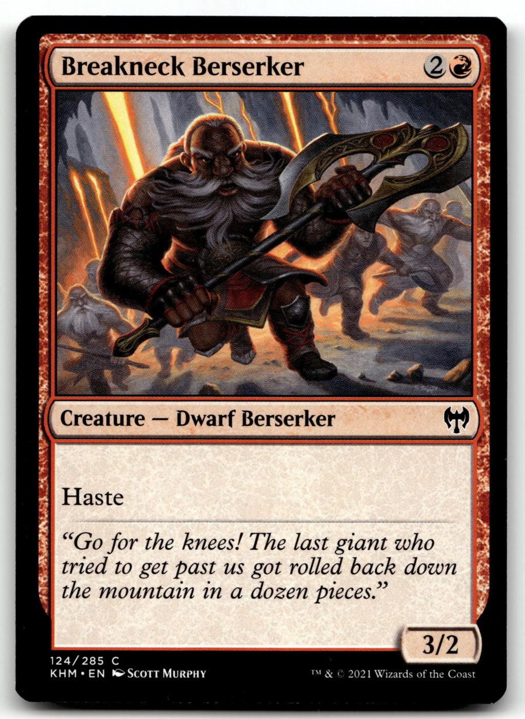 Breakneck Berserker 124 Common Kaldheim Magic: The Gathering Near Mint