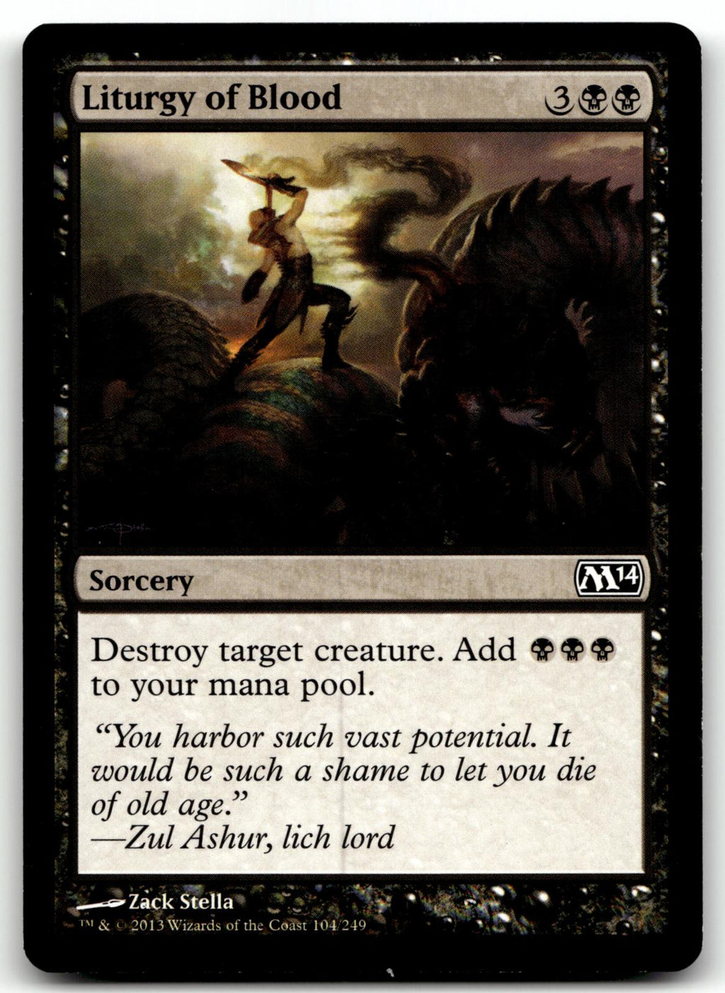 Liturgy of Blood 104 Common Magic 2014 (M14) Magic: The Gathering Near Mint