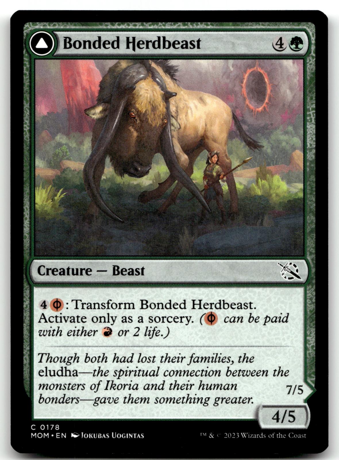 Bonded Herdbeast 178 Common March of the Machine Magic: The Gathering Near Mint