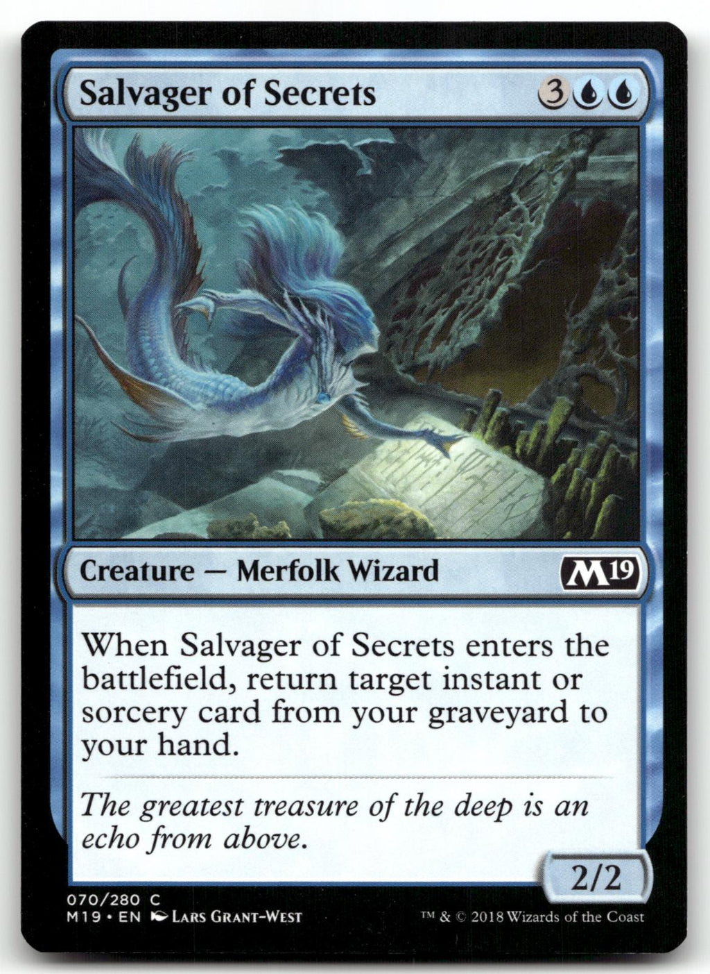 Salvager of Secrets 70 Common Core Set 2019 Magic: The Gathering Near Mint