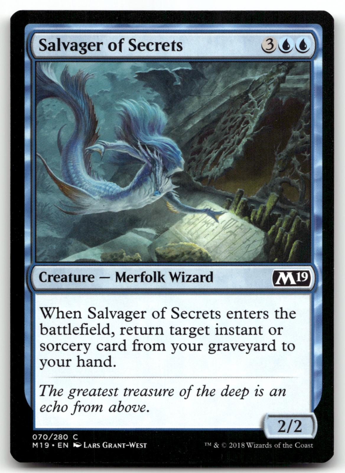 Salvager of Secrets 70 Common Core Set 2019 Magic: The Gathering Near Mint