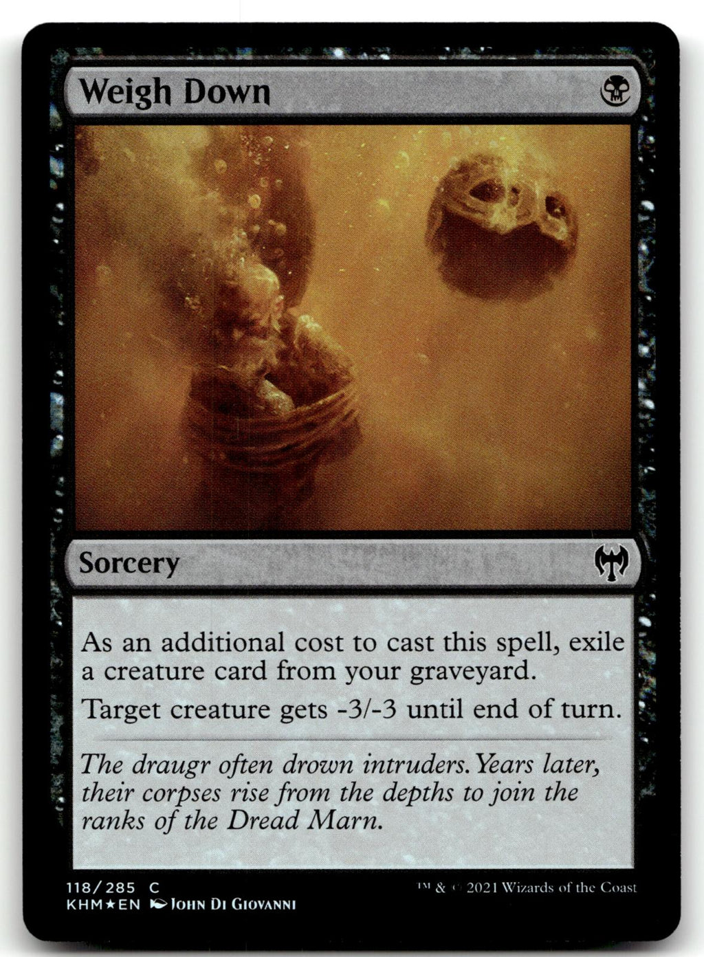 Weigh Down 118 Common Kaldheim Magic: The Gathering Foil Near Mint