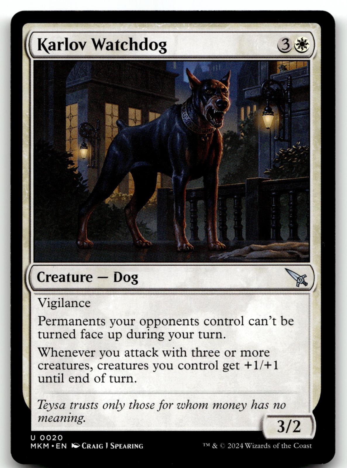 Karlov Watchdog 20 Uncommon Murders at Karlov Manor Magic: The Gathering NM