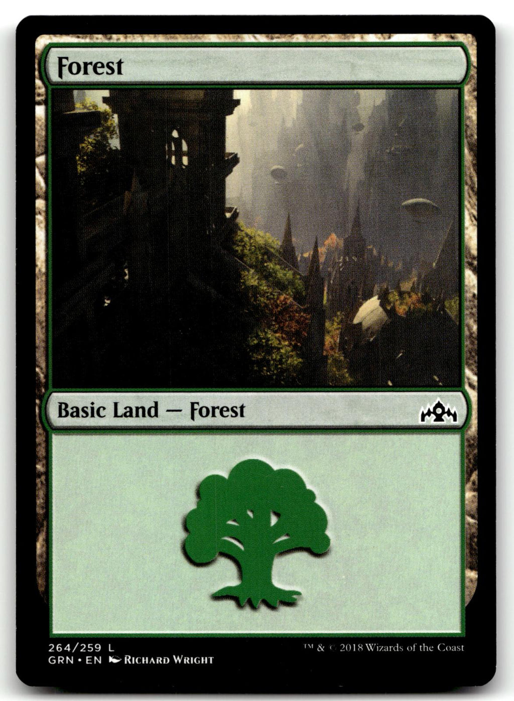 Forest 264 Land Guilds of Ravnica Magic: The Gathering Near Mint