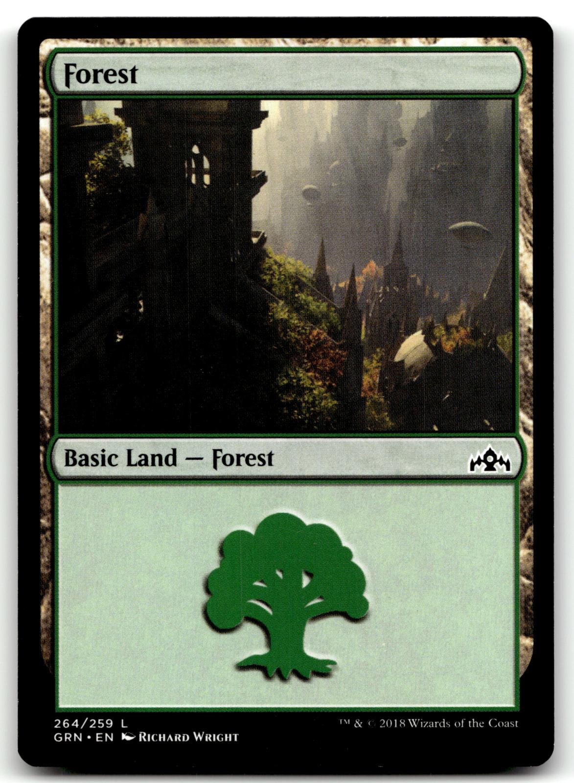 Forest 264 Land Guilds of Ravnica Magic: The Gathering Near Mint