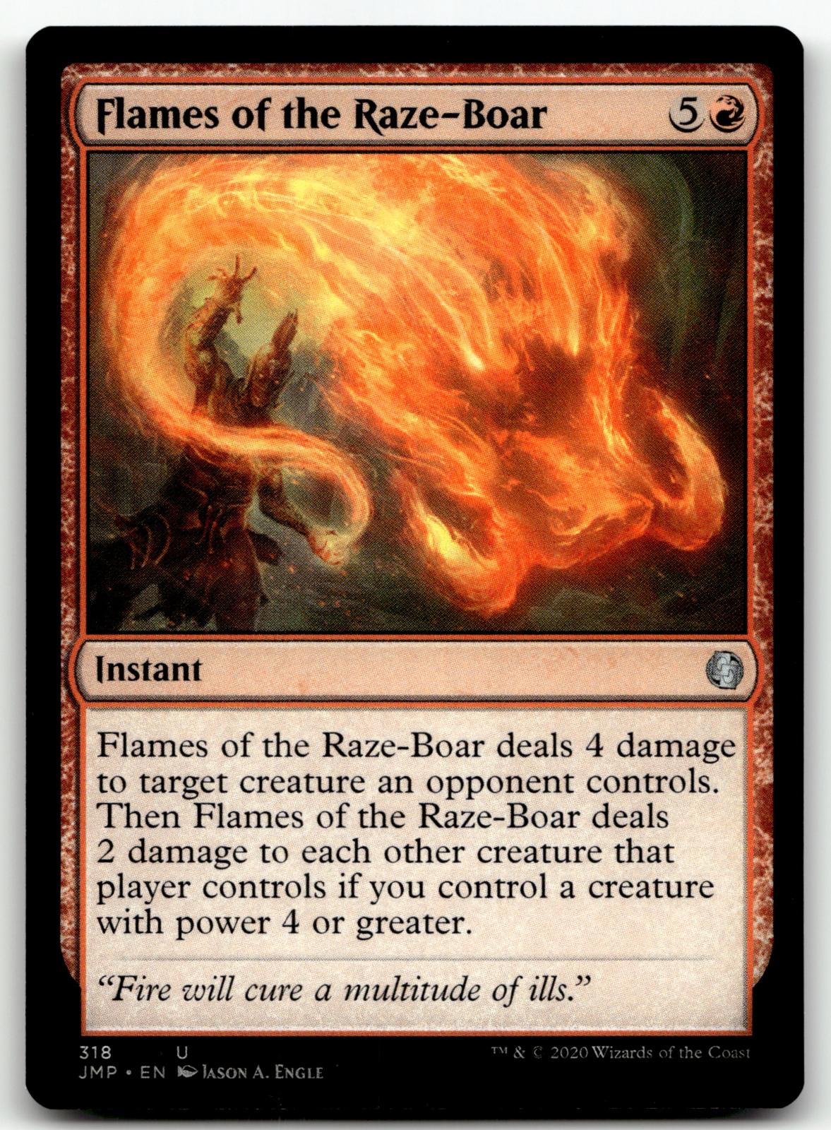 Flames of the Raze-Boar 318 Uncommon Jumpstart Magic: The Gathering Near Mint