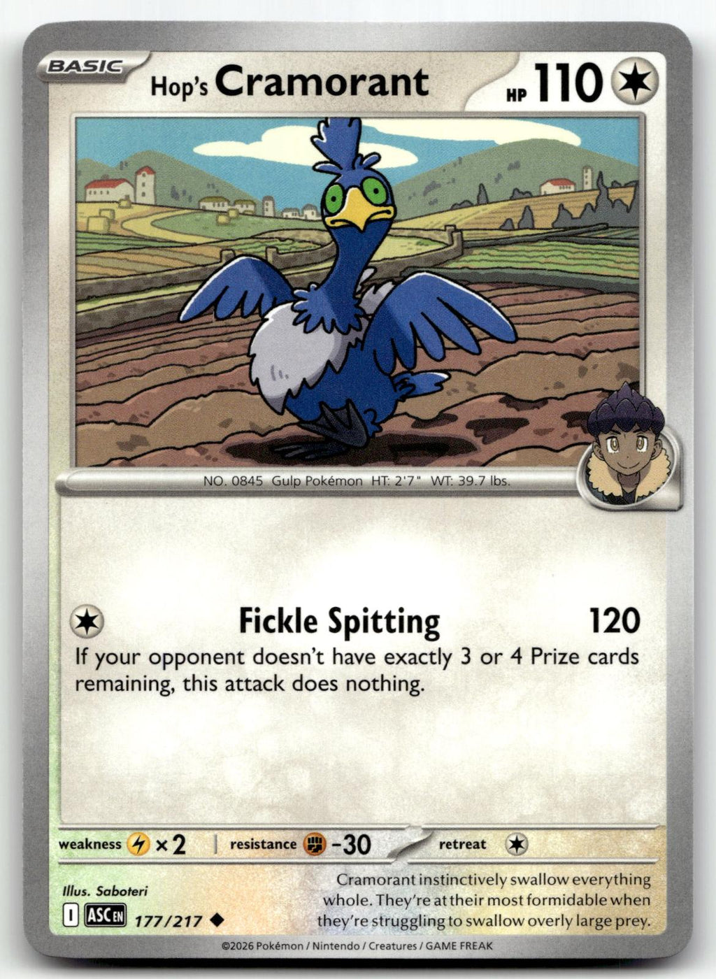 Hop's Cramorant 177/217 Uncommon Ascended Heroes Pokemon Near Mint