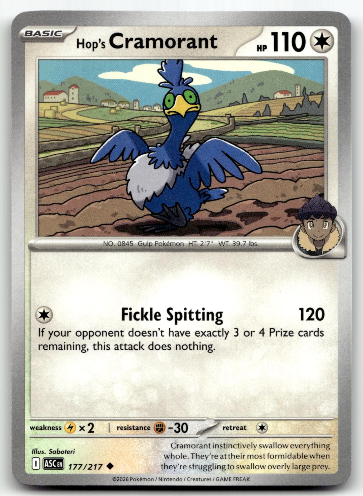 Hop's Cramorant 177/217 Uncommon Ascended Heroes Pokemon Near Mint