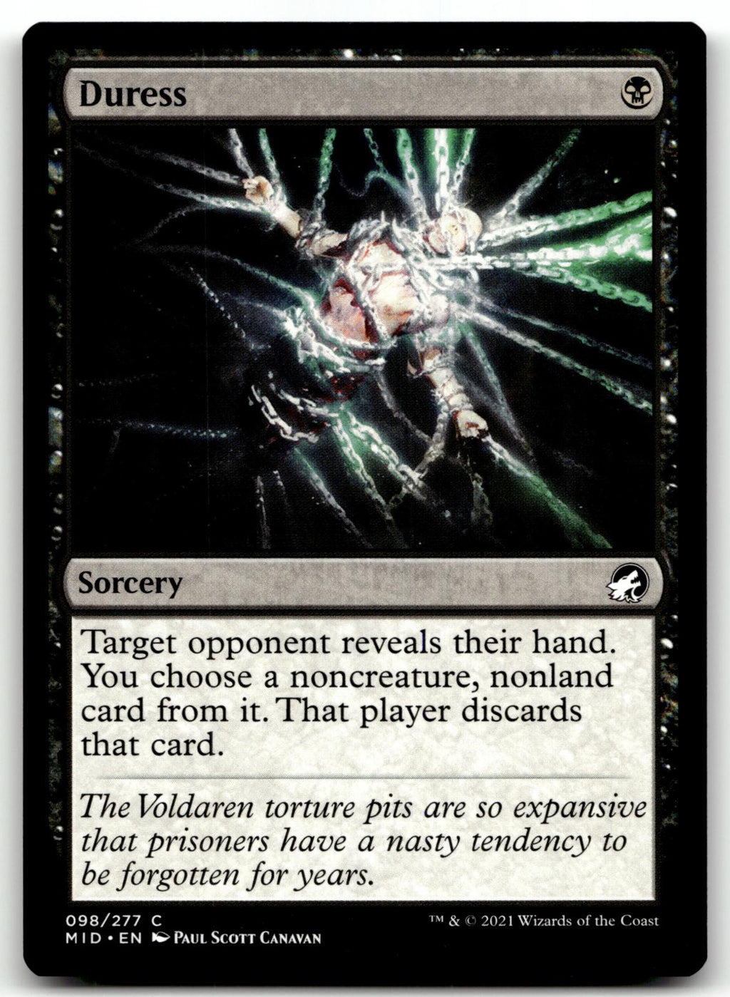 Duress 98 Common Innistrad: Midnight Hunt Magic: The Gathering Near Mint