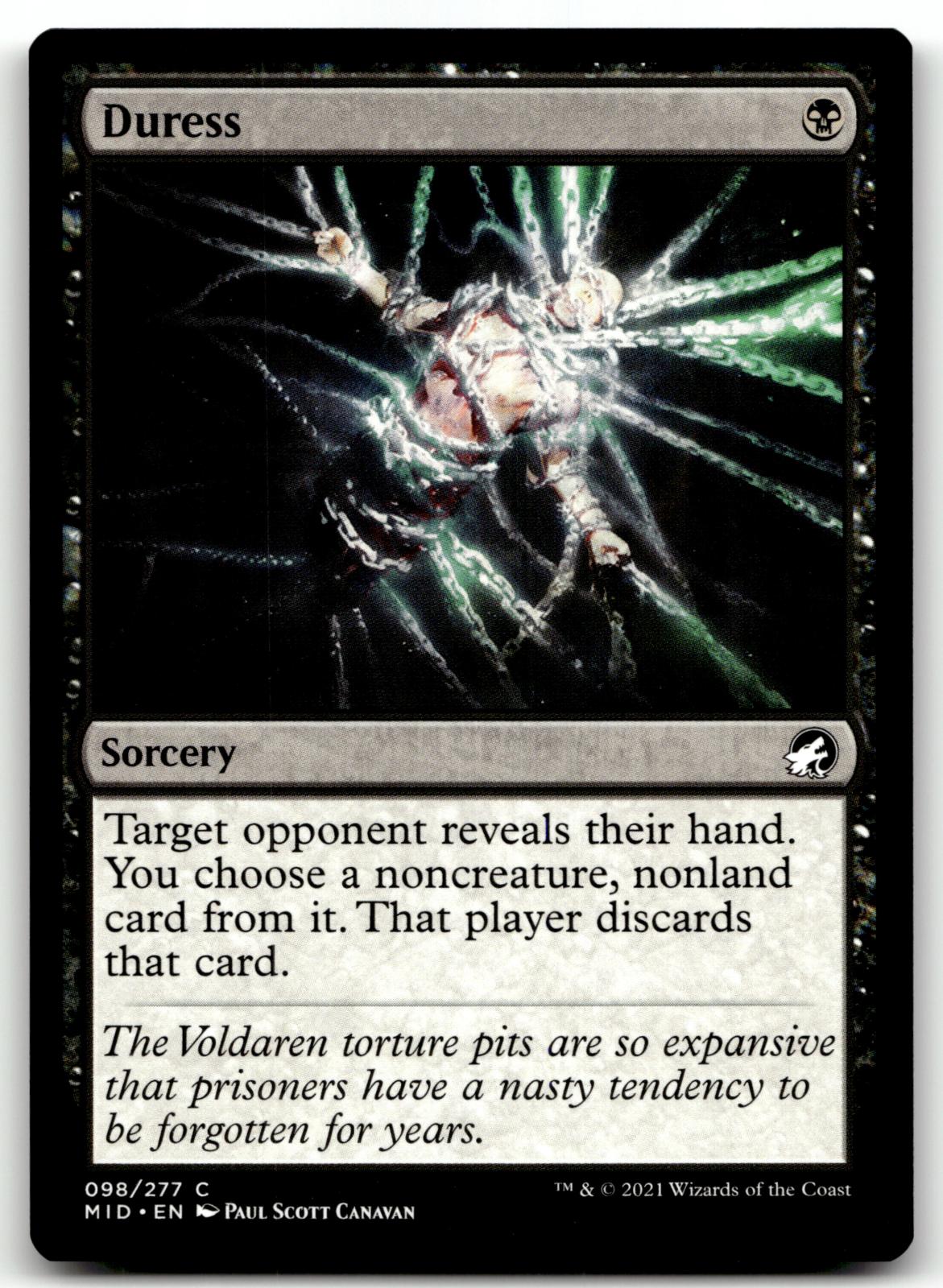 Duress 98 Common Innistrad: Midnight Hunt Magic: The Gathering Near Mint