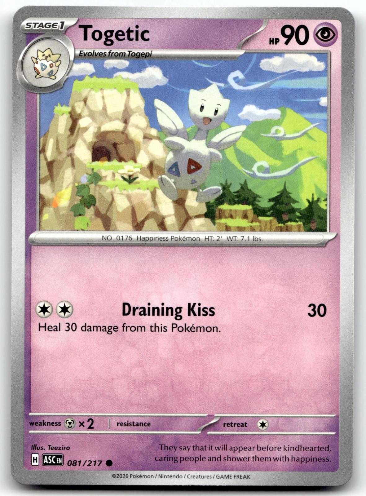 Togetic 081/217 Common Ascended Heroes Pokemon Near Mint
