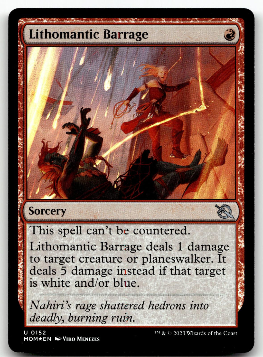 Lithomantic Barrage 152 March of the Machine Magic: The Gathering Foil NM