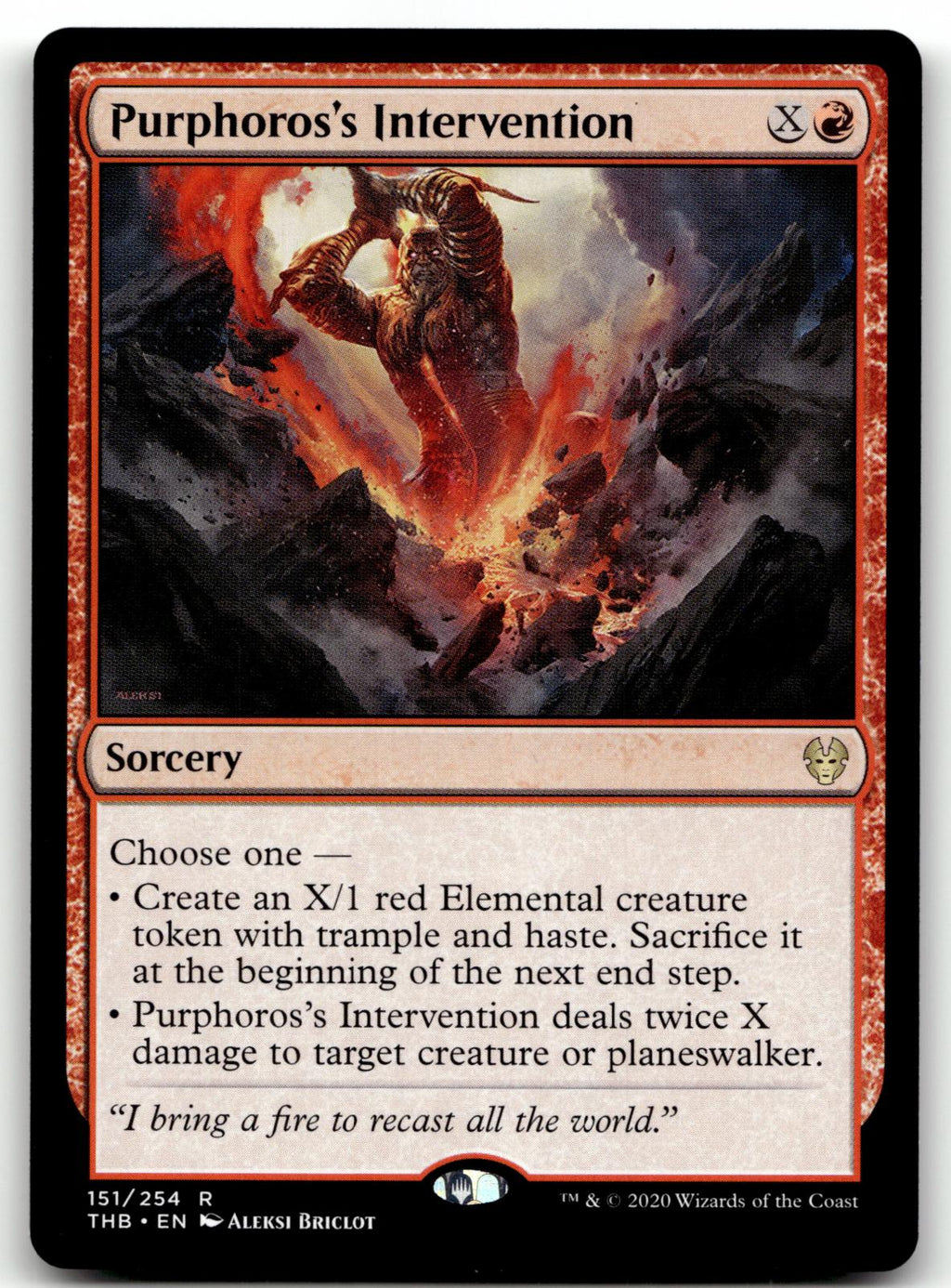 Purphoros's Intervention 151 Rare Theros Beyond Death Magic: The Gathering NM