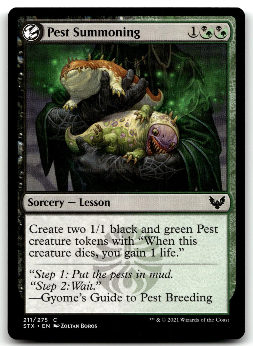 Pest Summoning 211 Common Strixhaven: School of Mages Magic: The Gathering NM