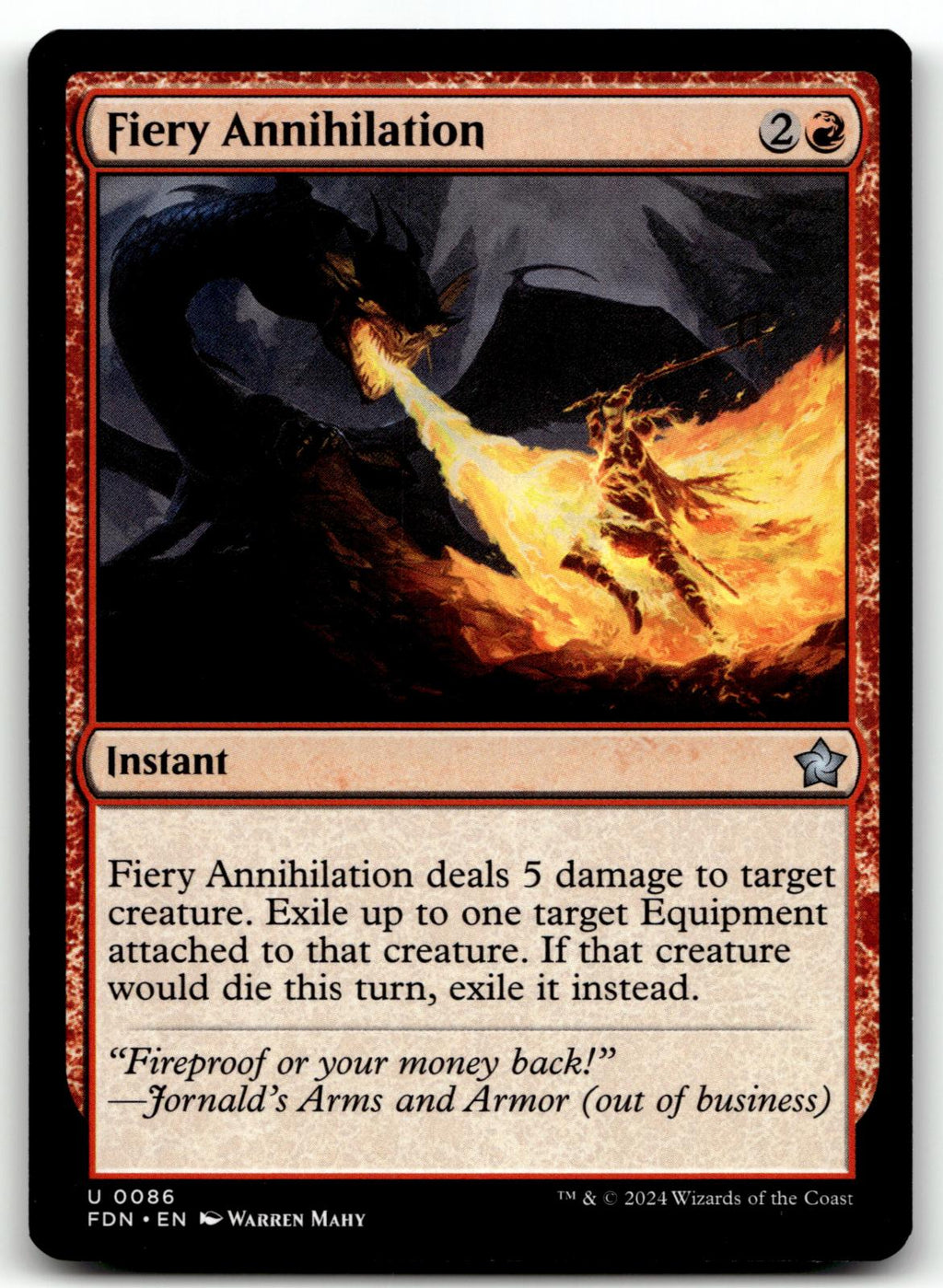 Fiery Annihilation 86 Uncommon Foundations Magic: The Gathering Near Mint
