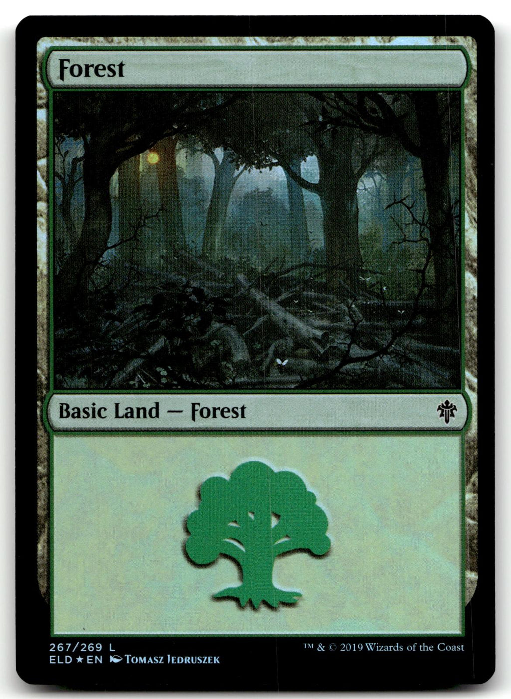 Forest (267) 267 Land Throne of Eldraine Magic: The Gathering Foil Near Mint